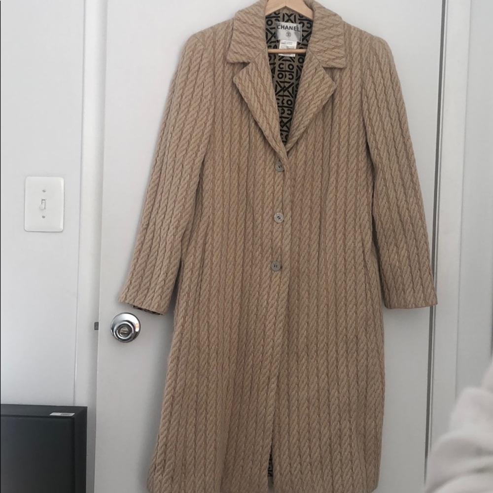 Chanel Tan Wool Overcoat sz 40